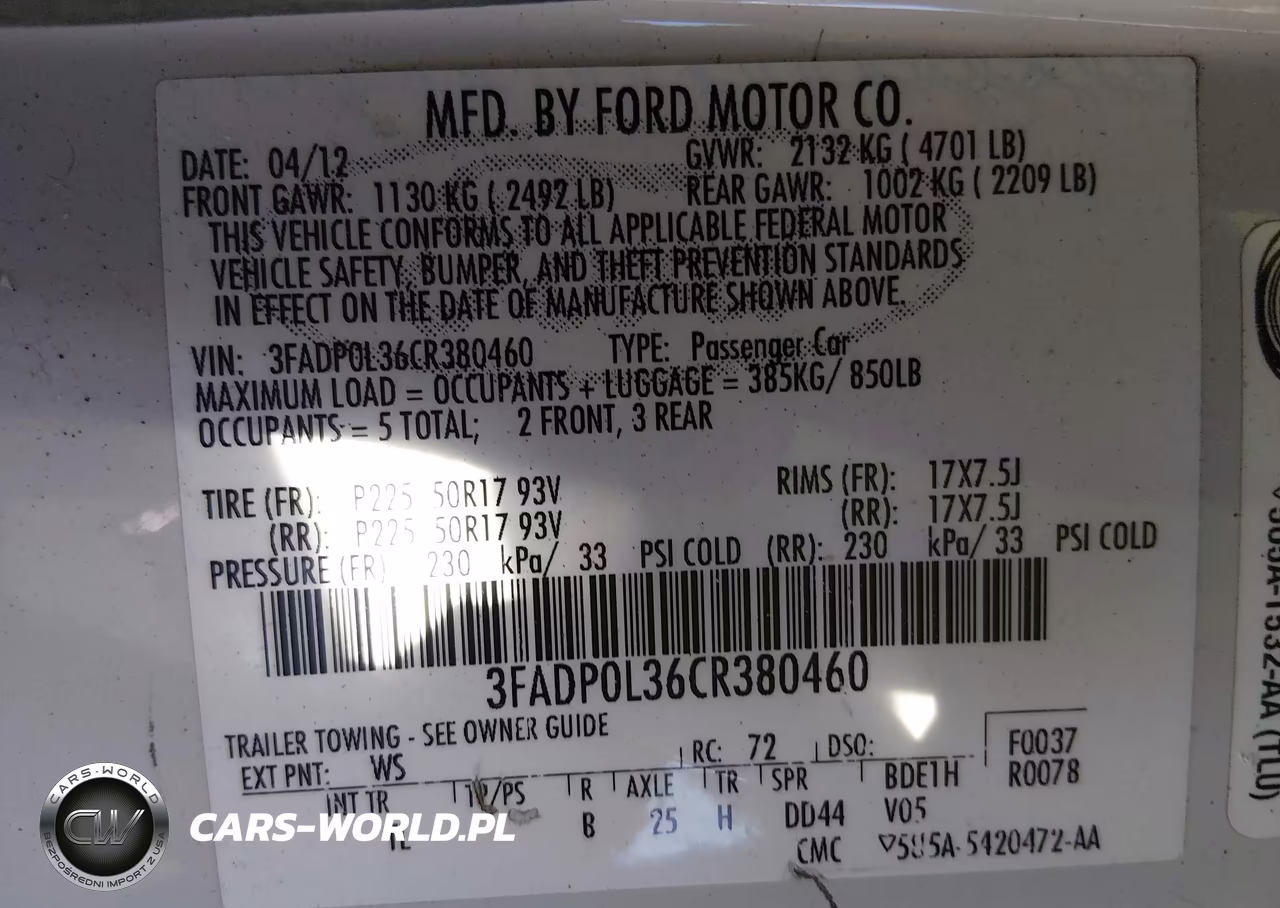 2012 Ford Fusion Hybrid VIN:3FADP0L36CR380460 - 9