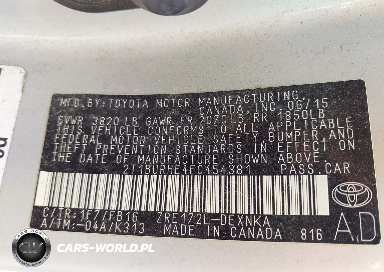 2015 Toyota Corolla Le VIN:2T1BURHE4FC454381 - 9