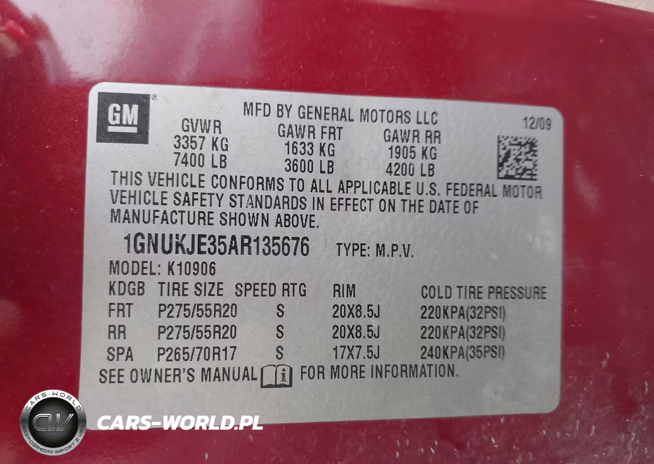 2010 Chevrolet Suburban 1500 Lt1 VIN:1GNUKJE35AR135676 - 9
