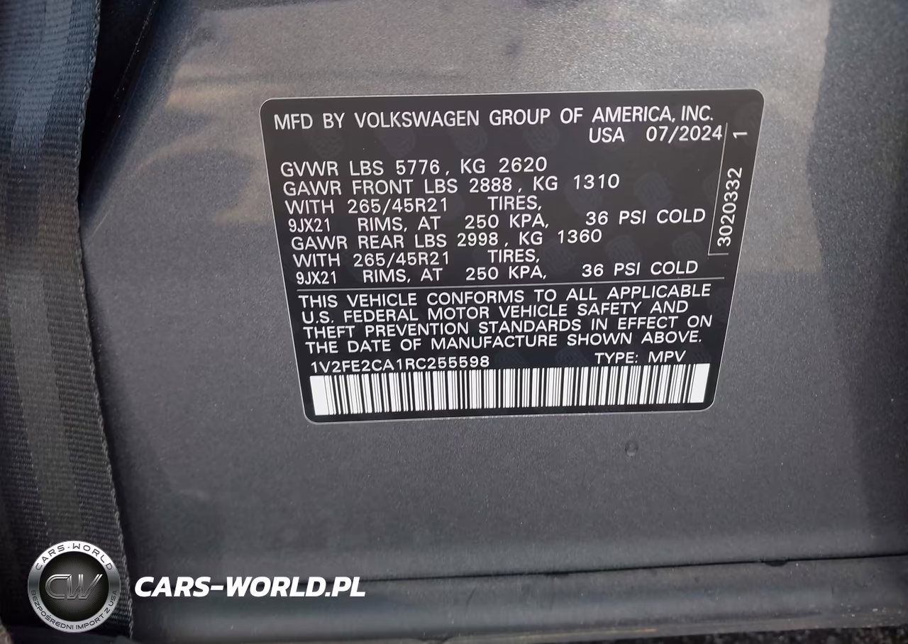 2024 Volkswagen Atlas Cross Sport 2.0T Sel Premium R-Line VIN:1V2FE2CA1RC255598 - 9
