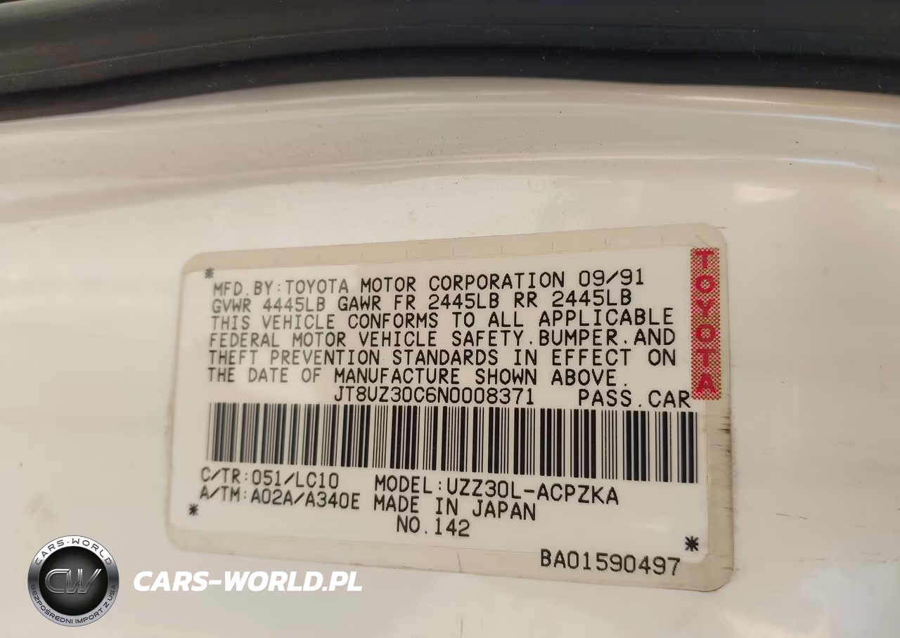 1992 Lexus Sc 400 VIN:JT8UZ30C6N0008371 - 9