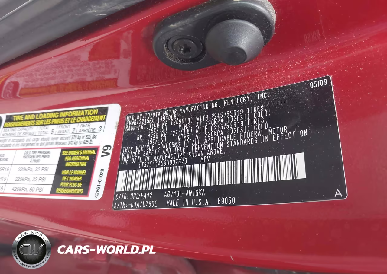 2009 Toyota Venza VIN:4T3ZE11A59U007623 - 9