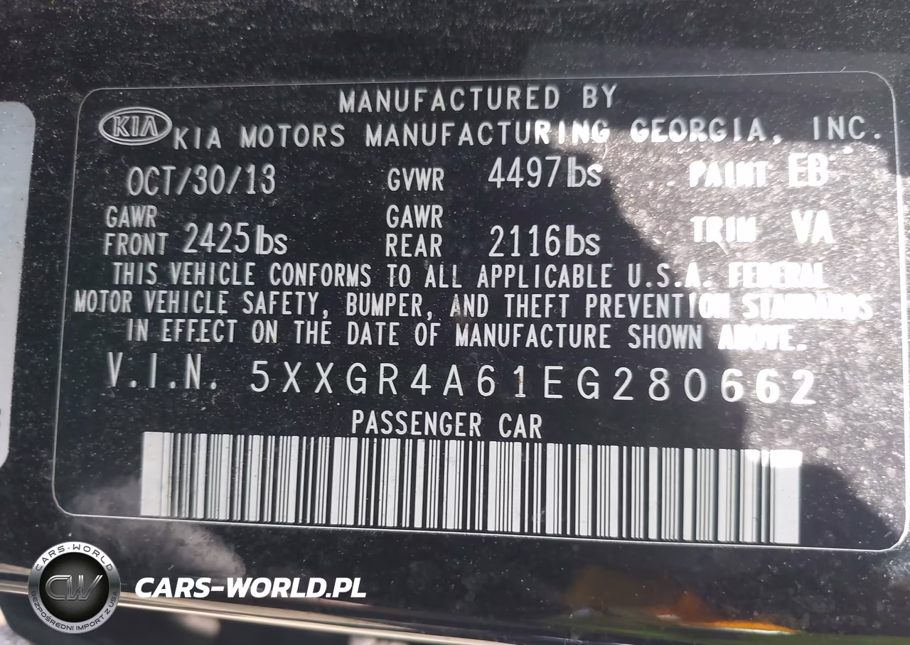 2014 Kia Optima Sxl Turbo VIN:5XXGR4A61EG280662 - 9