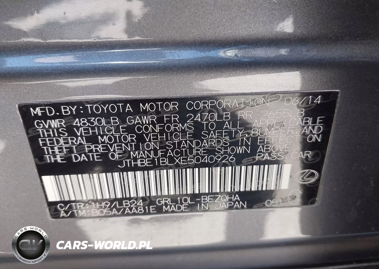 2014 Lexus Gs 350 VIN:JTHBE1BLXE5040926 - 9