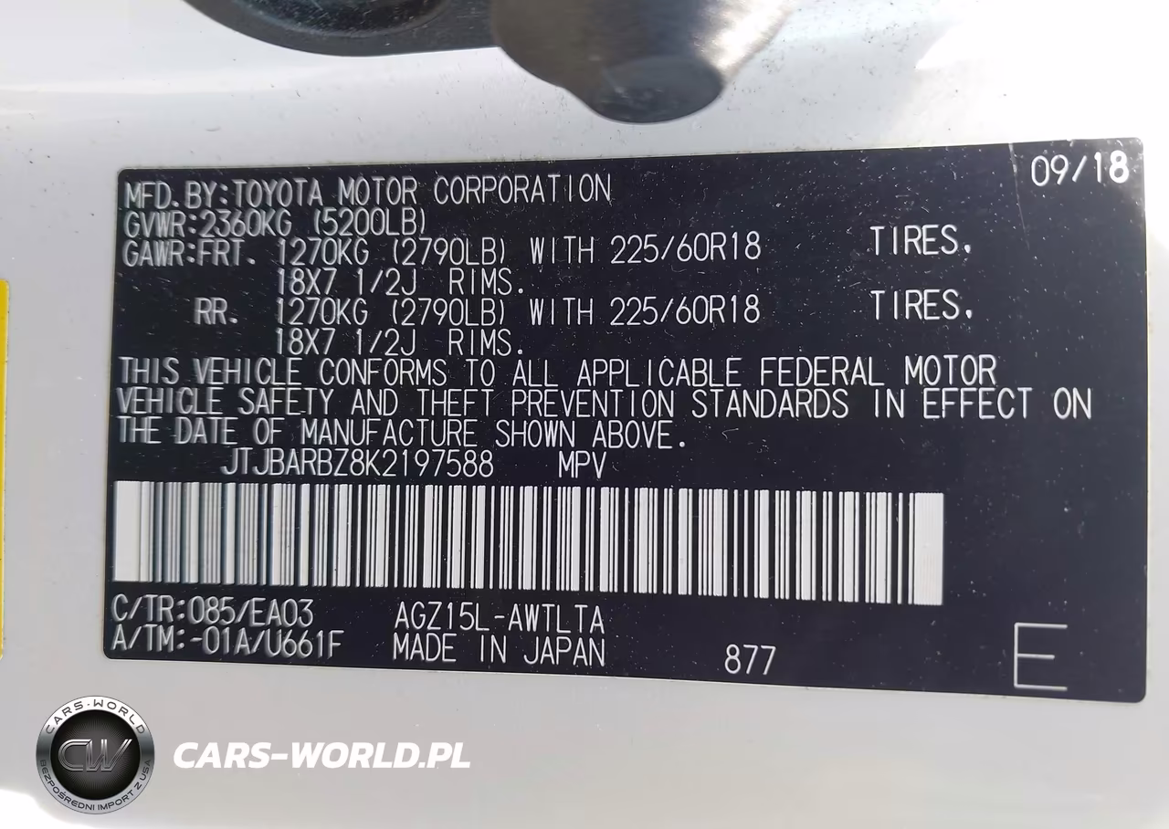 2019 Lexus Nx 300 VIN:JTJBARBZ8K2197588 - 9