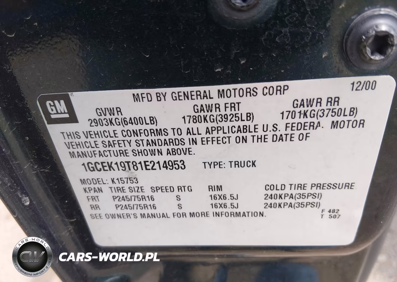 2001 Chevrolet Silverado 1500 Ls VIN:1GCEK19T81E214953 - 9