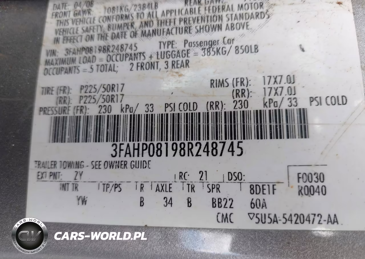 2008 Ford Fusion Sel VIN:3FAHP08198R248745 - 9