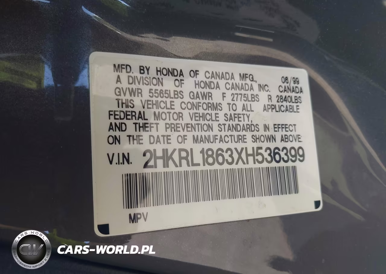 1999 Honda Odyssey Ex VIN:2HKRL1863XH536399 - 9