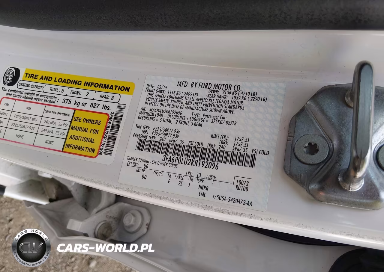 2019 Ford Fusion Hybrid Se VIN:3FA6P0LU2KR192096 - 9