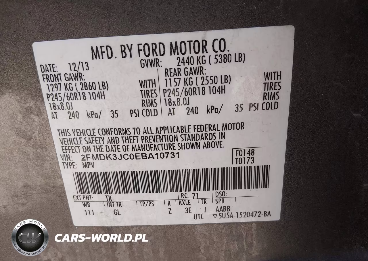 2014 Ford Edge Sel VIN:2FMDK3JC0EBA10731 - 9
