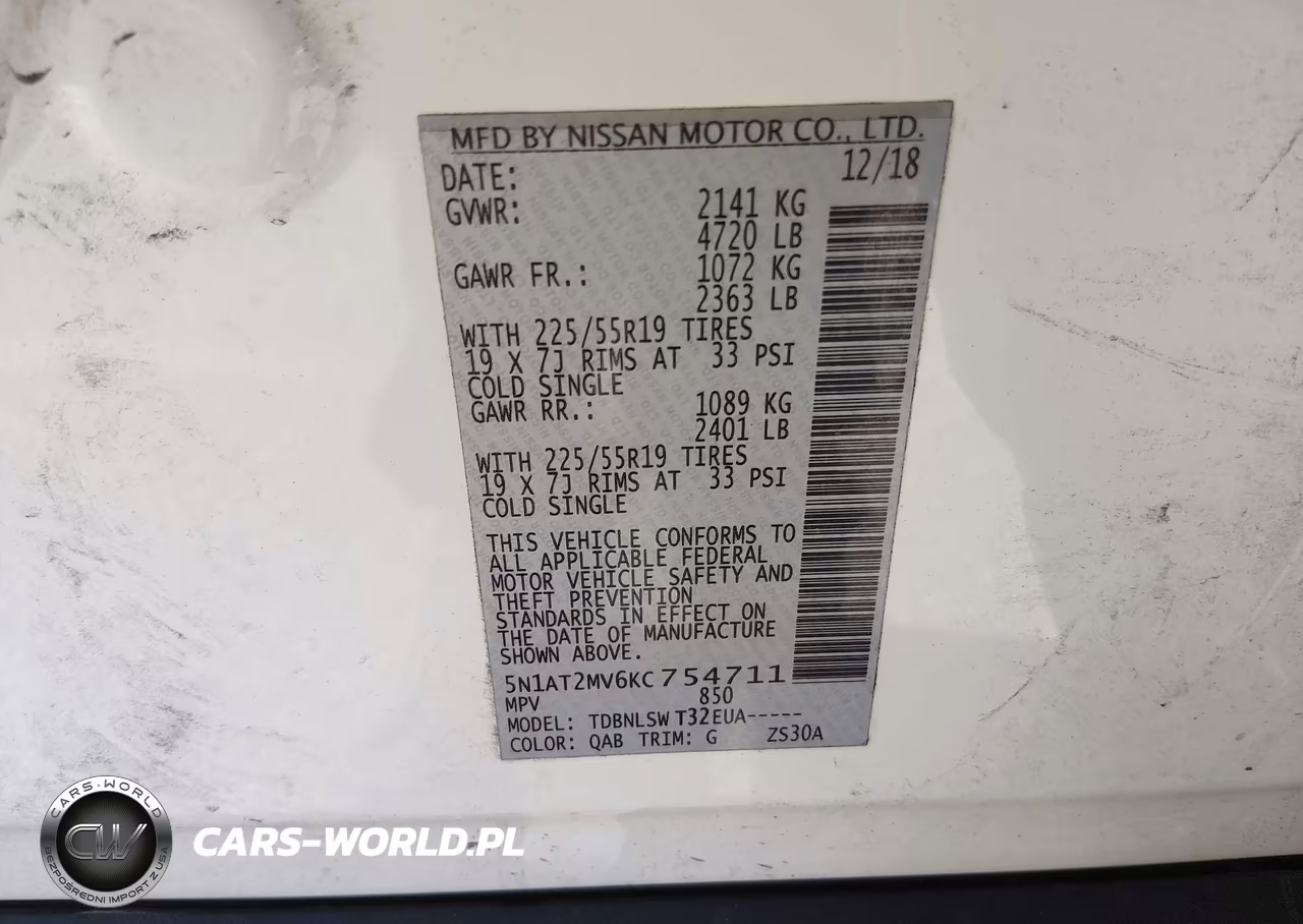 2019 Nissan Rogue Sl VIN:5N1AT2MV6KC754711 - 9