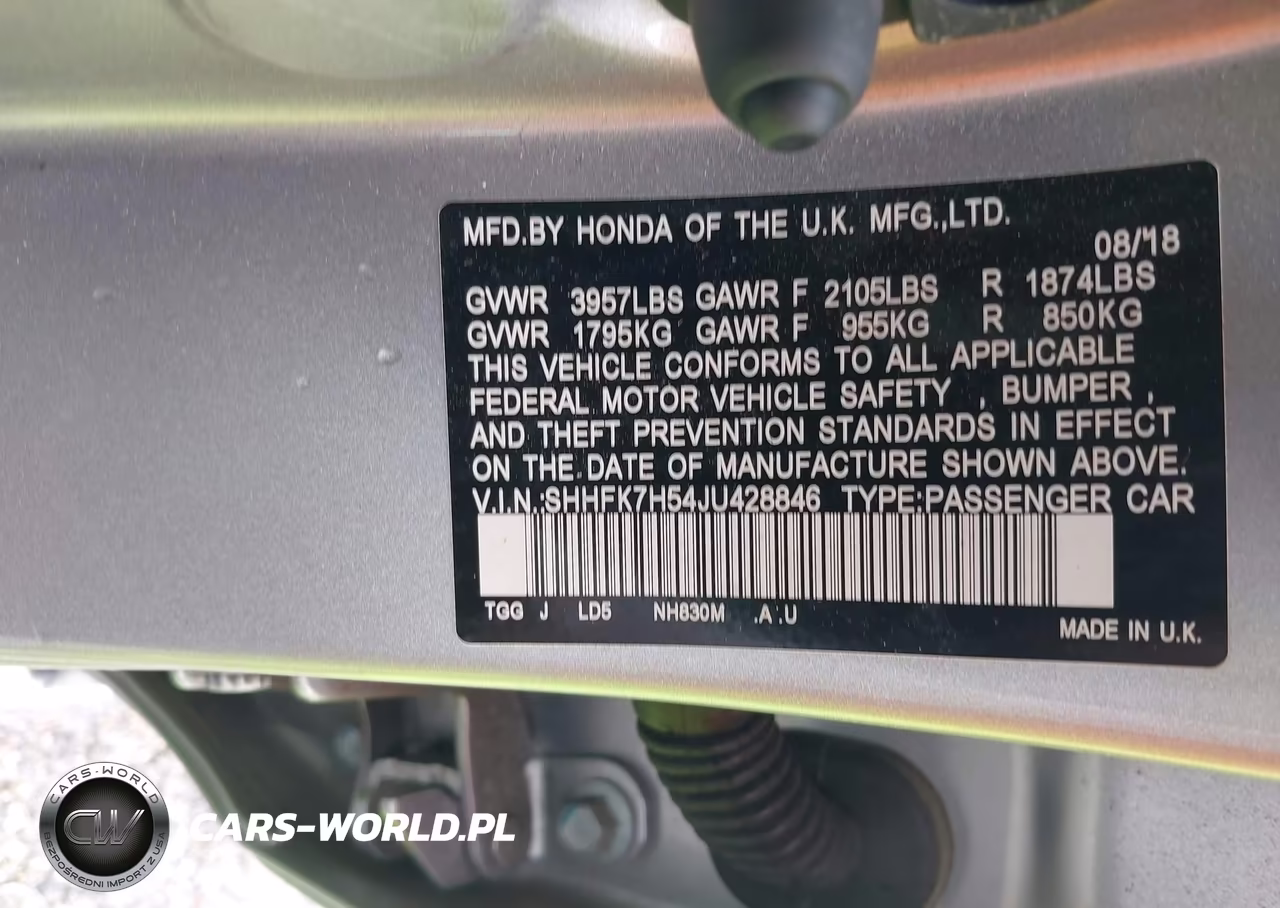 2018 Honda Civic Ex VIN:SHHFK7H54JU428846 - 9