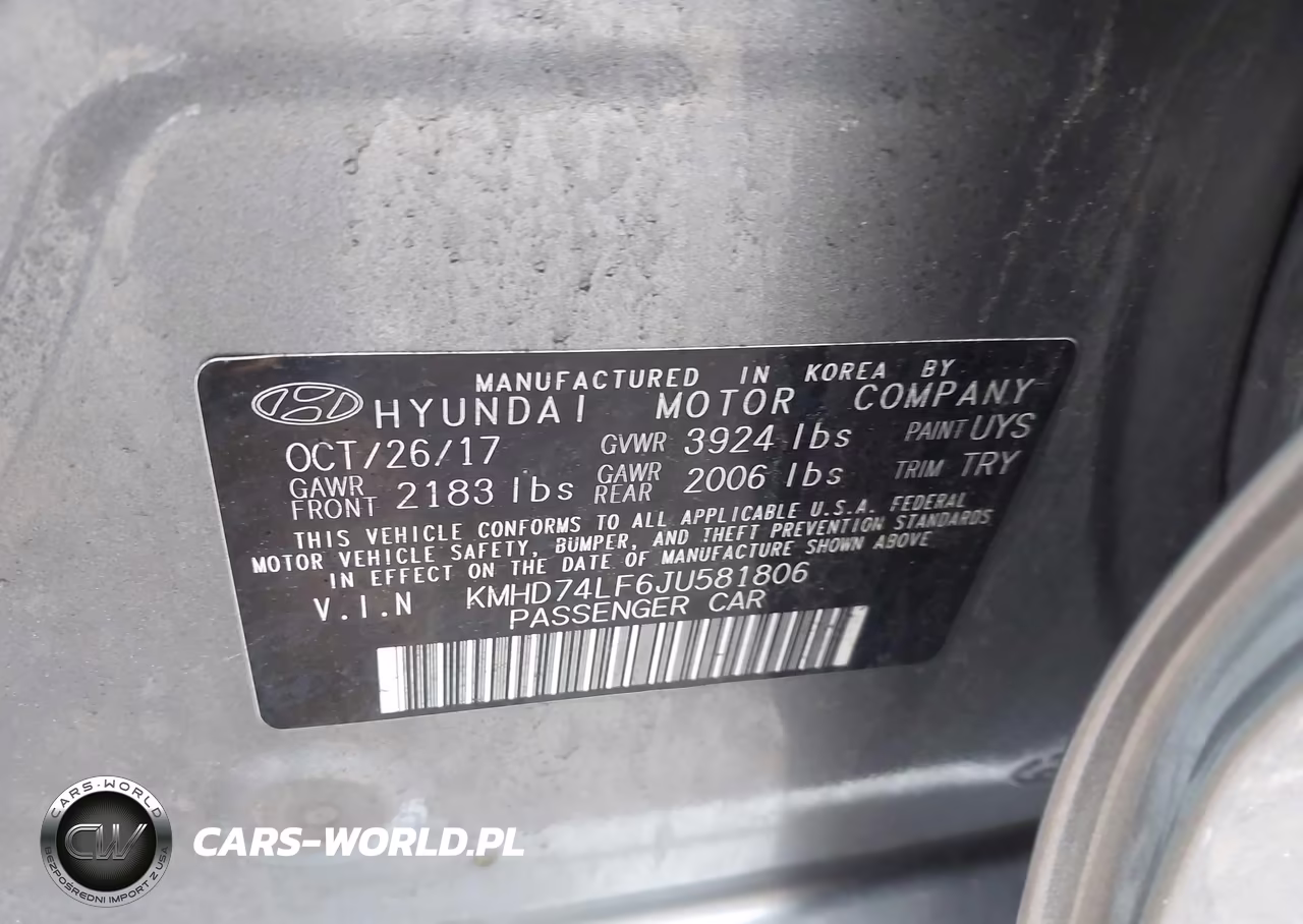 2018 Hyundai Elantra Se VIN:KMHD74LF6JU581806 - 9