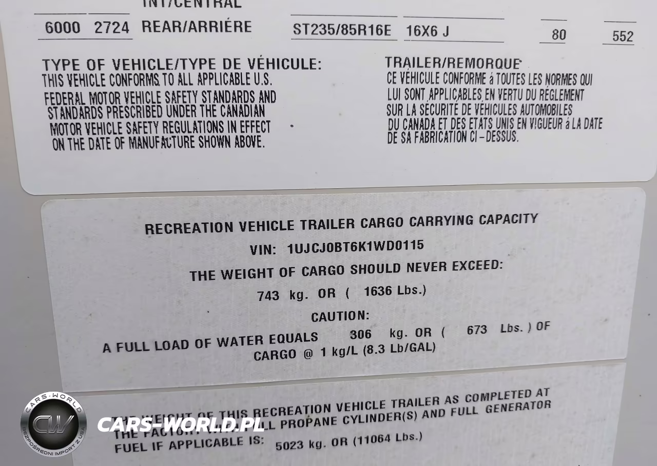 2019 Jayco Other VIN:1UJCJ0BT6K1WD0115 - 9