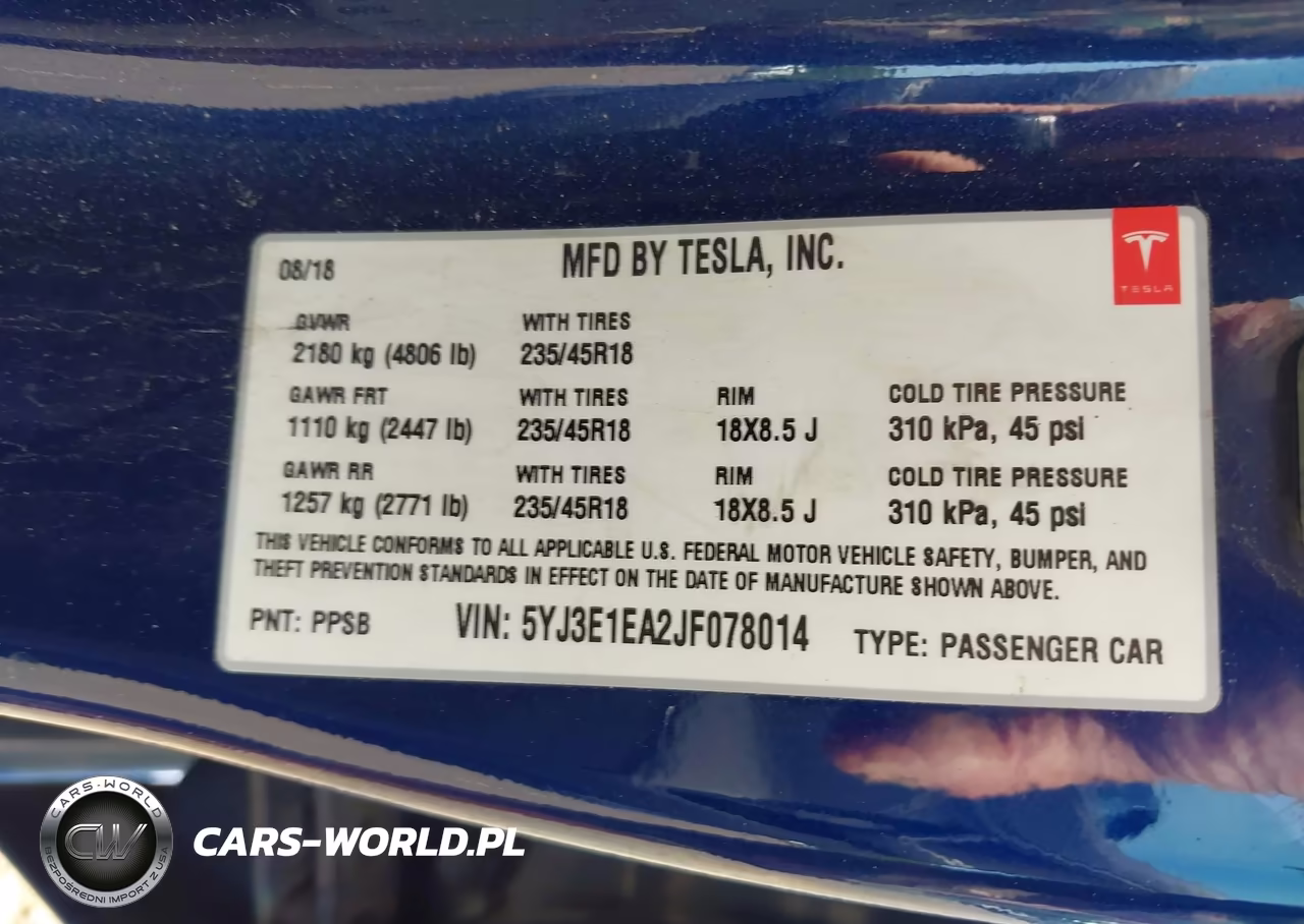 2018 Tesla Model 3 Long Range-Mid Range VIN:5YJ3E1EA2JF078014 - 9