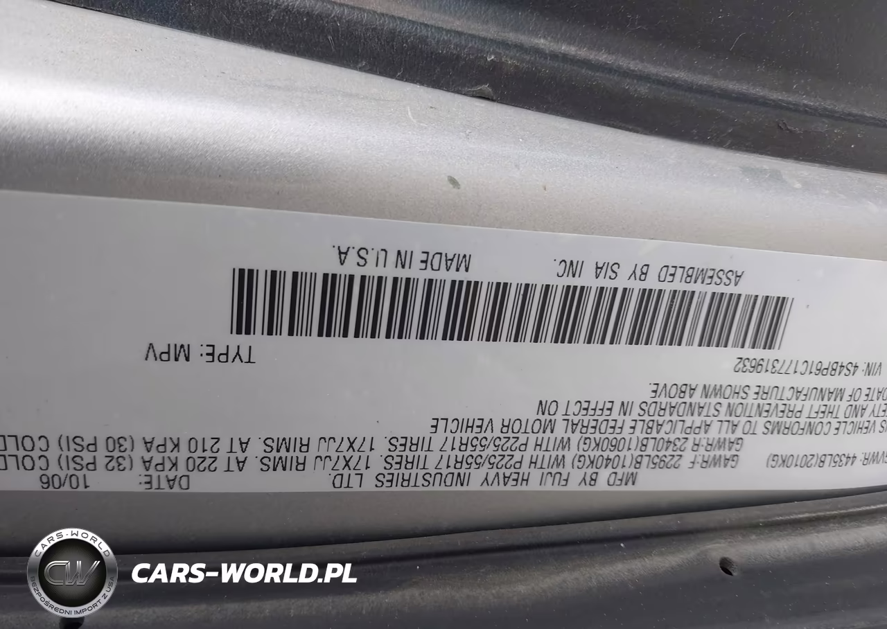 2007 Subaru Outback 2.5I VIN:4S4BP61C177319632 - 9