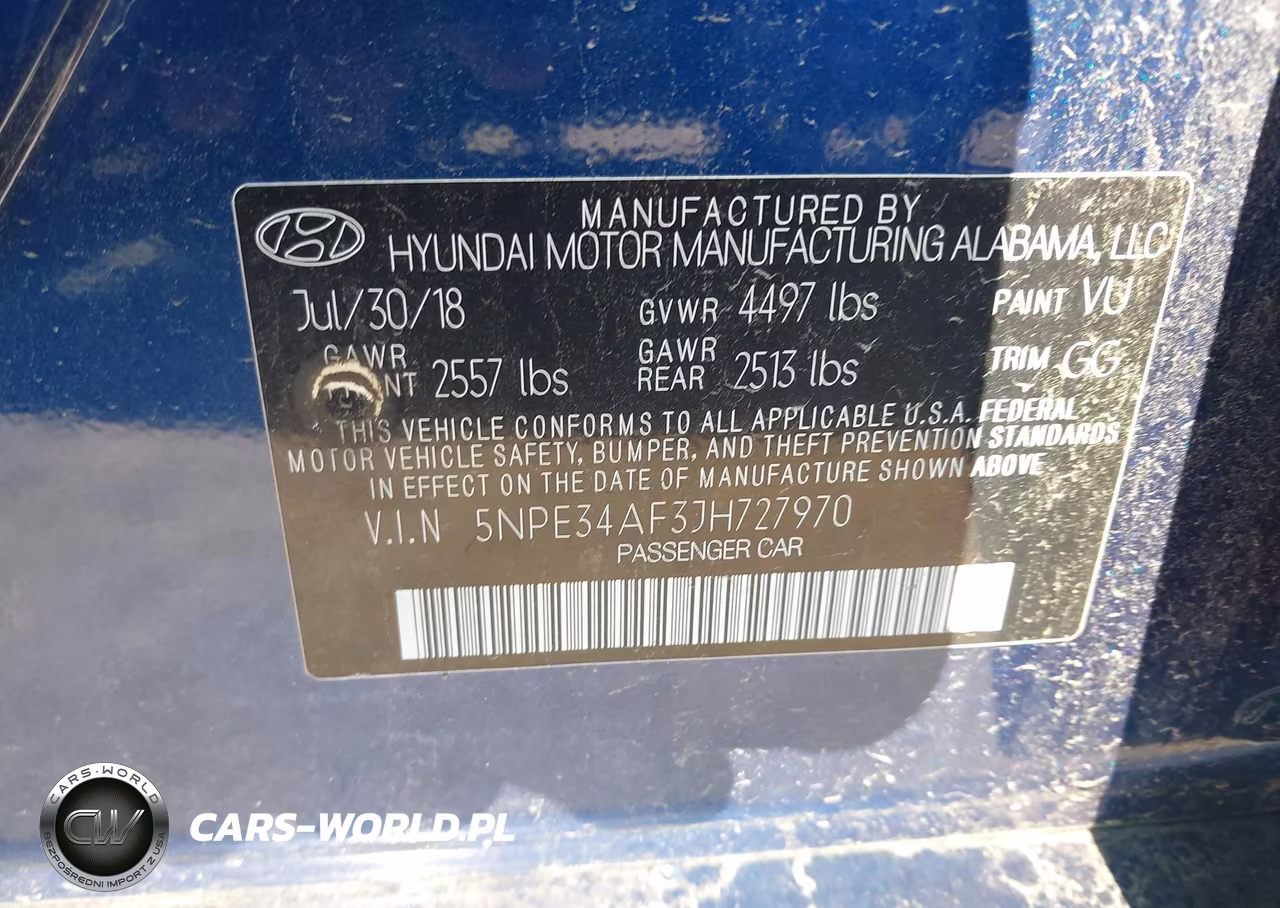 2018 Hyundai Sonata Sel+ VIN:5NPE34AF3JH727970 - 9