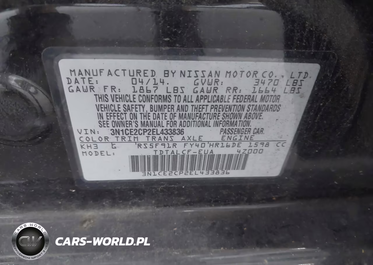 2014 Nissan Versa Note S (Sr) VIN:3N1CE2CP2EL433836 - 9
