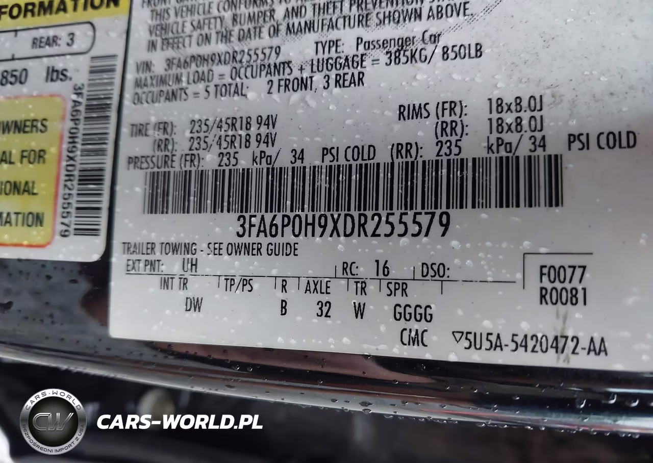 2013 Ford Fusion Se VIN:3FA6P0H9XDR255579 - 9