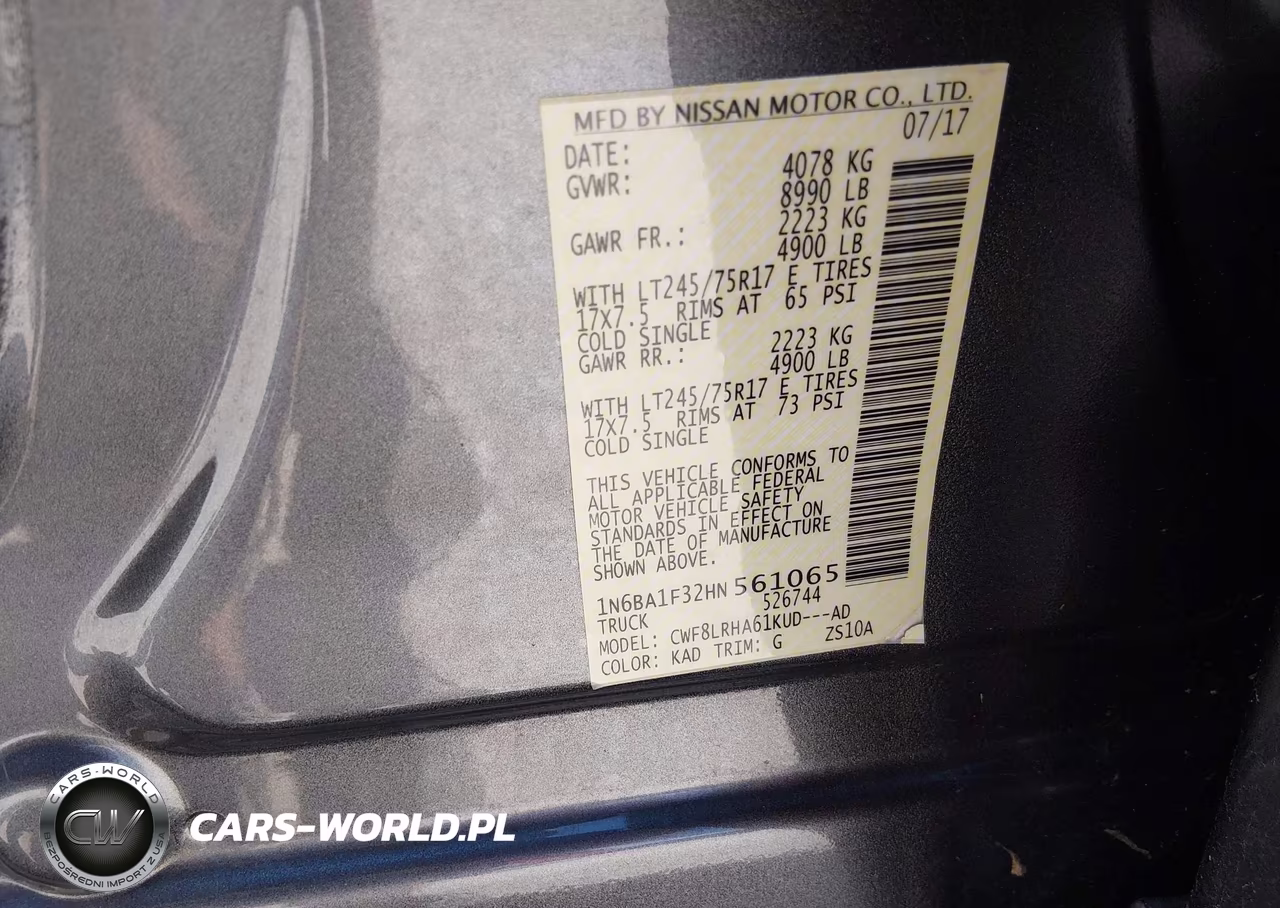 2017 Nissan Titan Xd S Diesel VIN:1N6BA1F32HN561065 - 7