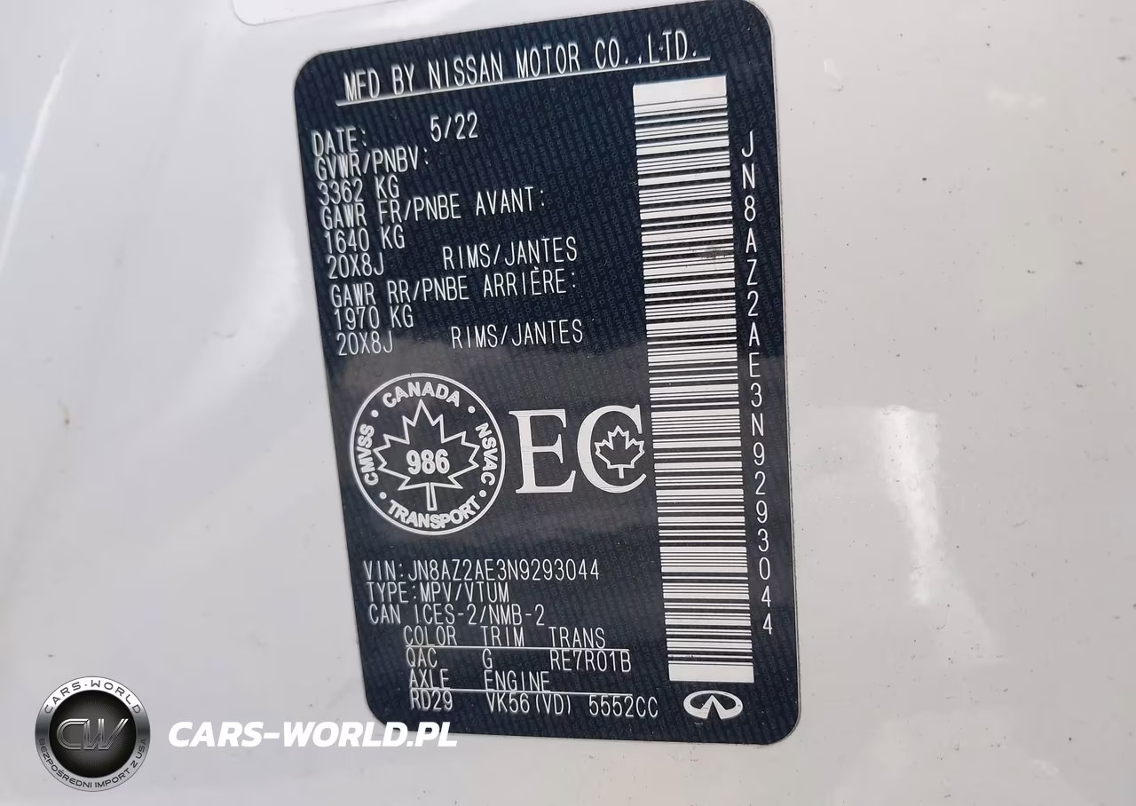 2022 Infiniti Qx80 VIN:JN8AZ2AE3N9293044 - 9