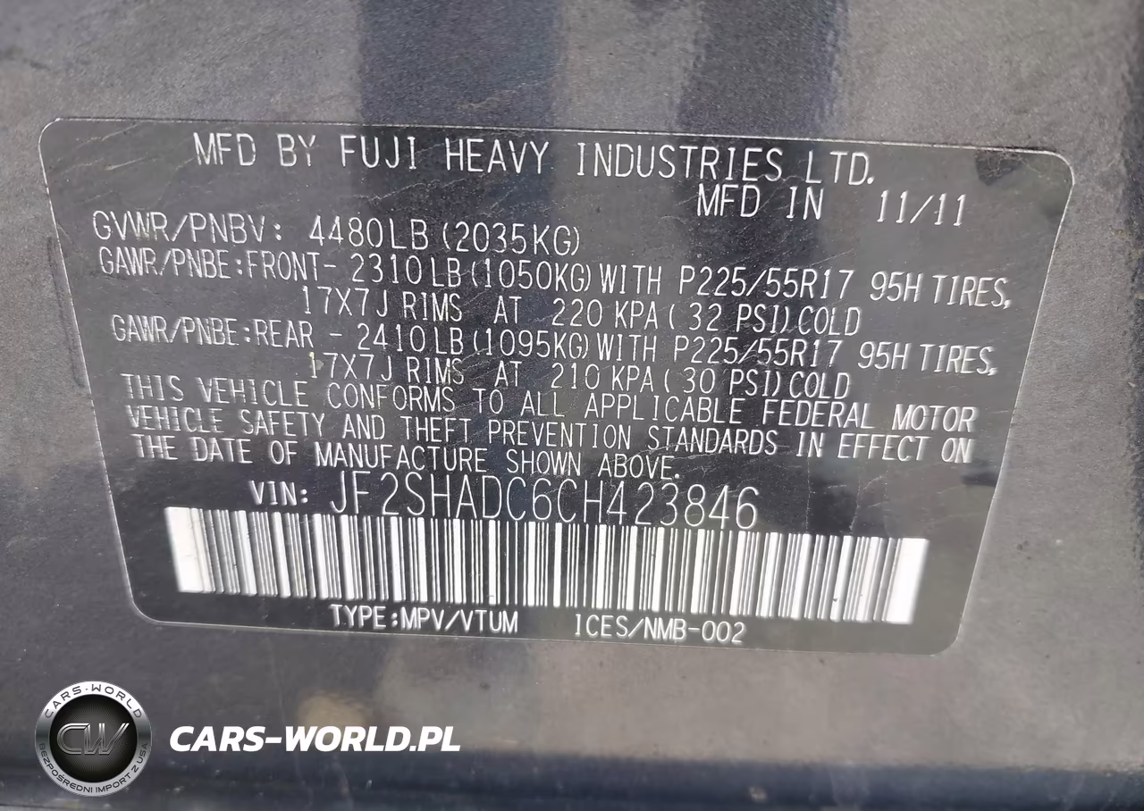 2012 Subaru Forester 2.5X Premium VIN:JF2SHADC6CH423846 - 9