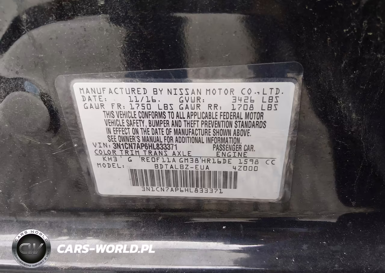 2017 Nissan Versa 1.6 Sv VIN:3N1CN7AP6HL833371 - 9