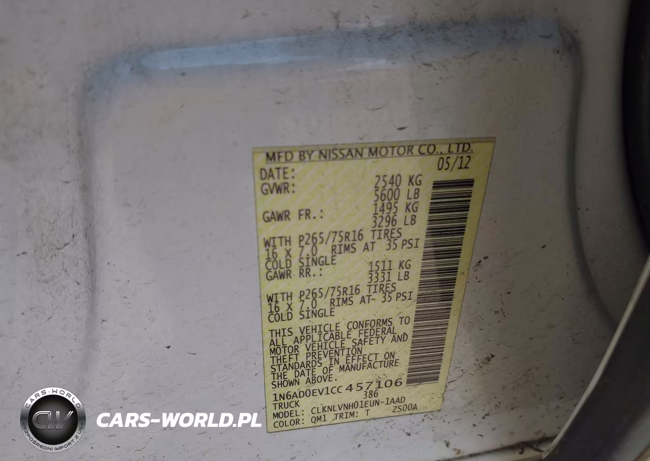 2012 Nissan Frontier Pro-4X VIN:1N6AD0EV1CC457106 - 9