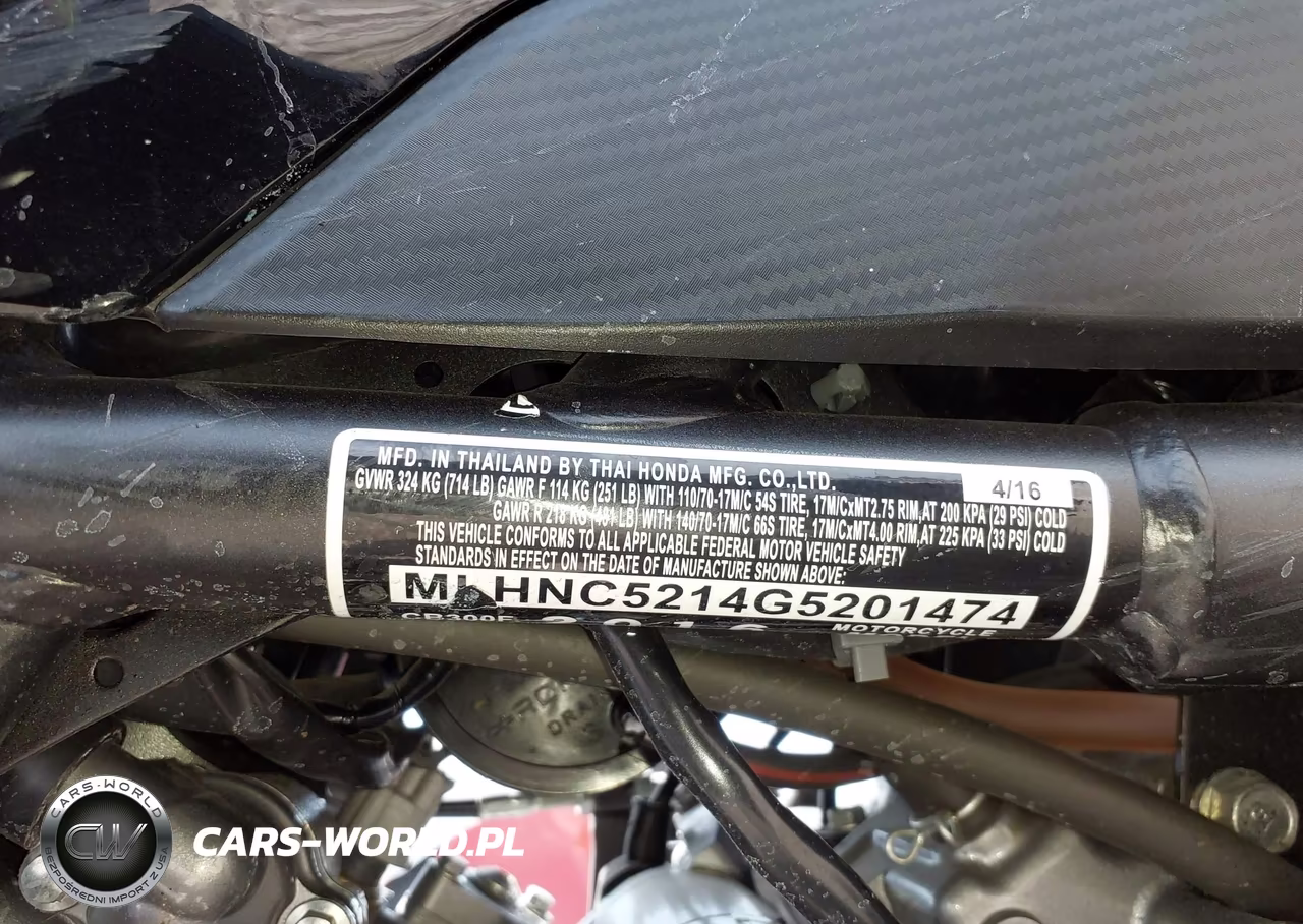 2016 Honda Cb300 F VIN:MLHNC5214G5201474 - 10