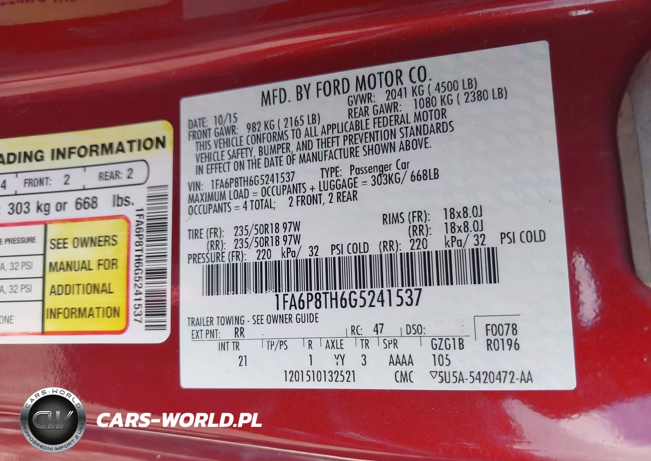 2016 Ford Mustang Ecoboost VIN:1FA6P8TH6G5241537 - 9