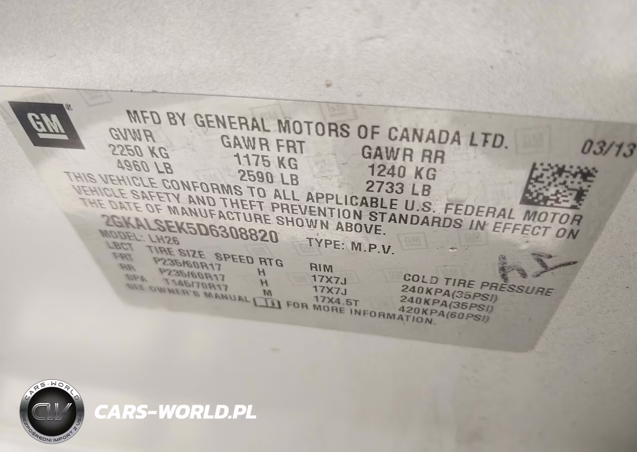 2013 GMC Terrain Sle-2 VIN:2GKALSEK5D6308820 - 9