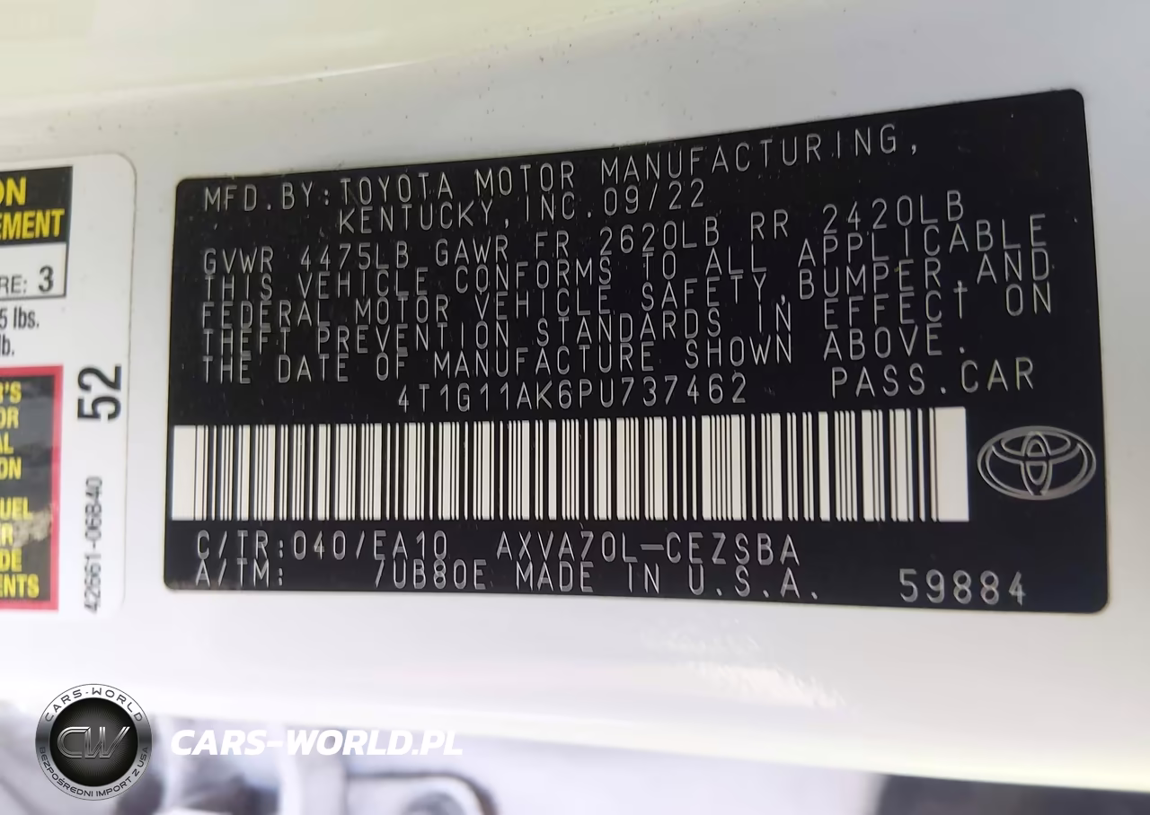2023 Toyota Camry Se VIN:4T1G11AK6PU737462 - 9