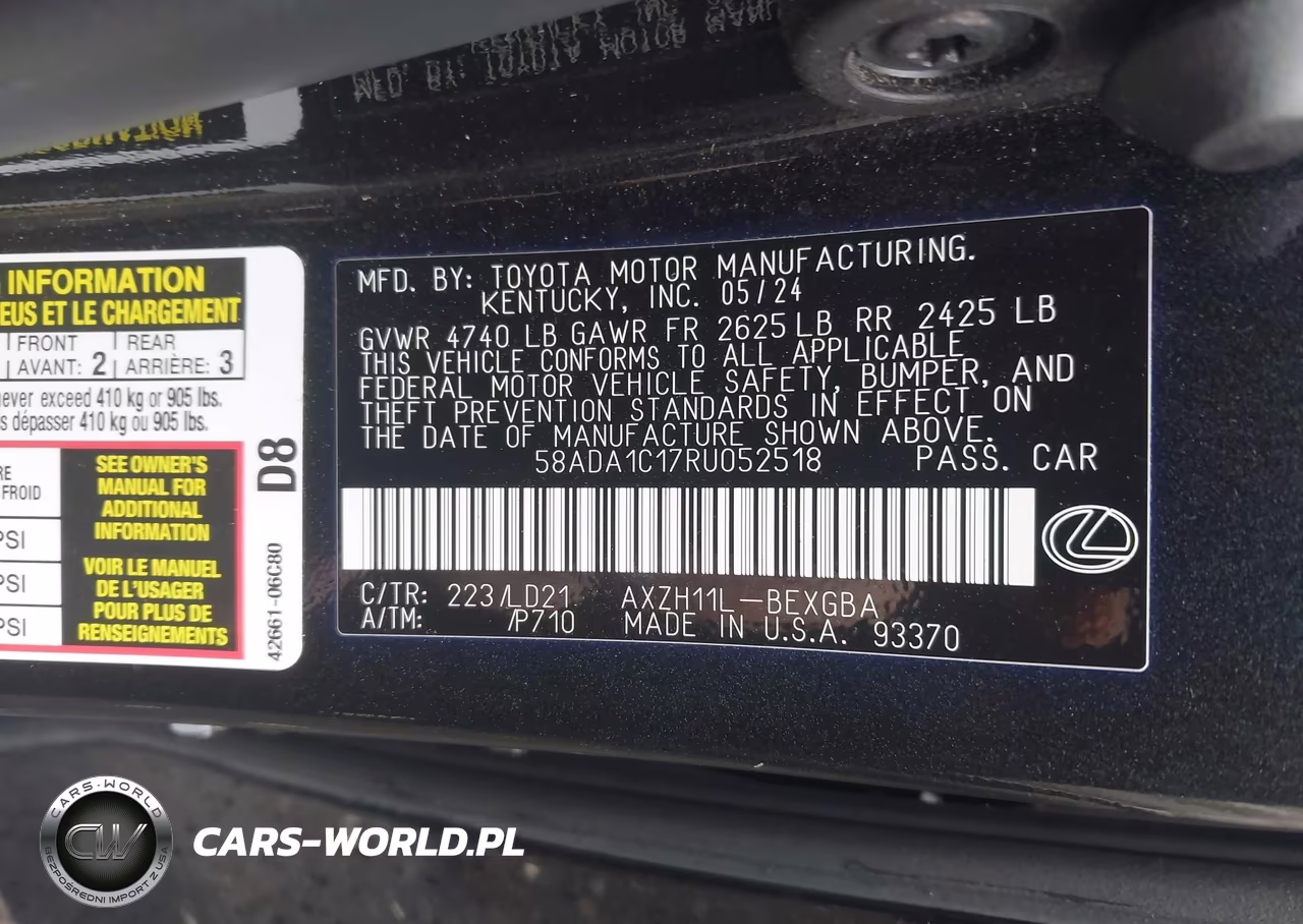2024 Lexus Es 300H VIN:58ADA1C17RU052518 - 9