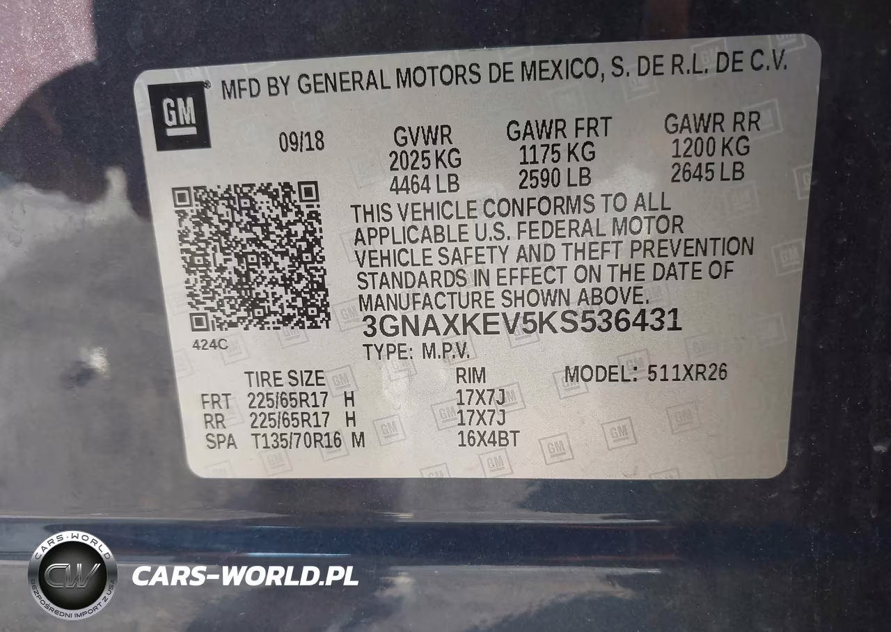 2019 Chevrolet Equinox Lt VIN:3GNAXKEV5KS536431 - 9
