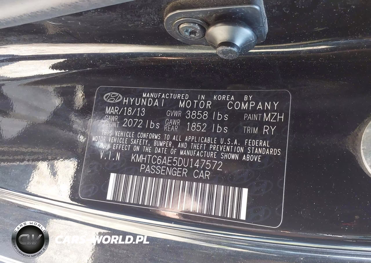 2013 Hyundai Veloster Turbo W-Black VIN:KMHTC6AE5DU147572 - 9