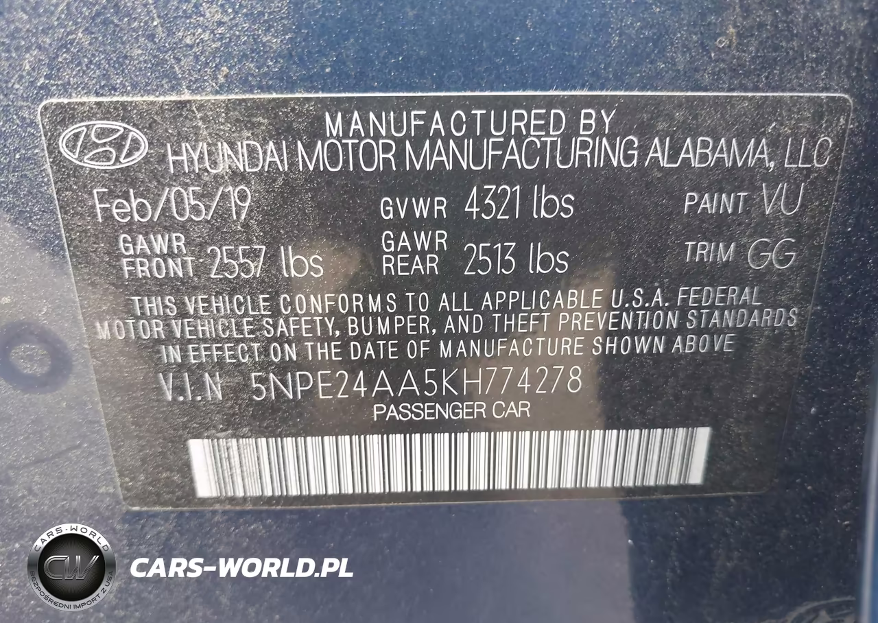 2019 Hyundai Sonata Eco VIN:5NPE24AA5KH774278 - 9