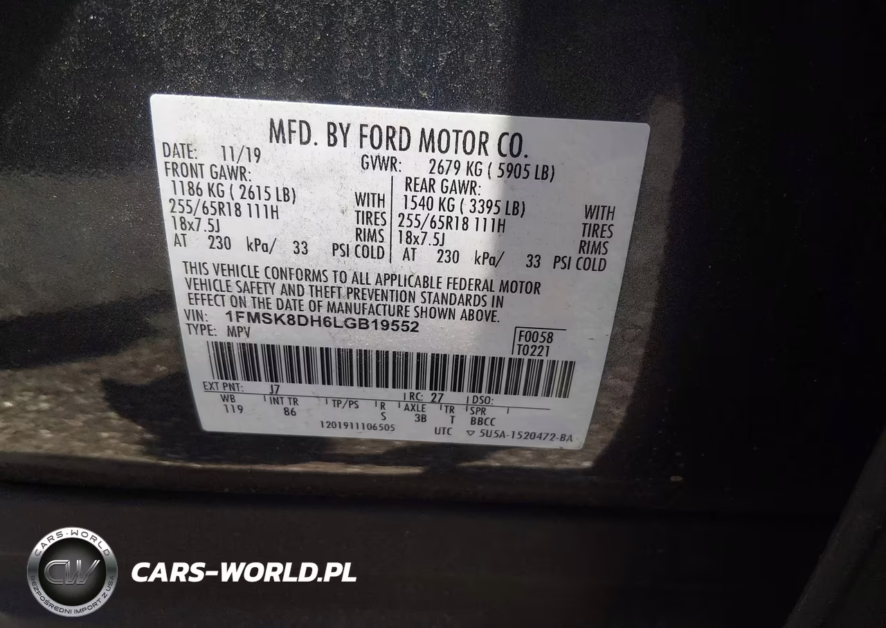 2020 Ford Explorer Xlt VIN:1FMSK8DH6LGB19552 - 9