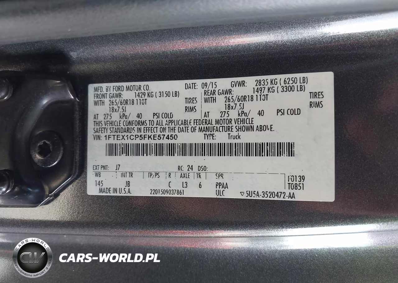 2015 Ford F-150 Lariat-Xl-Xlt VIN:1FTEX1CP5FKE57450 - 9