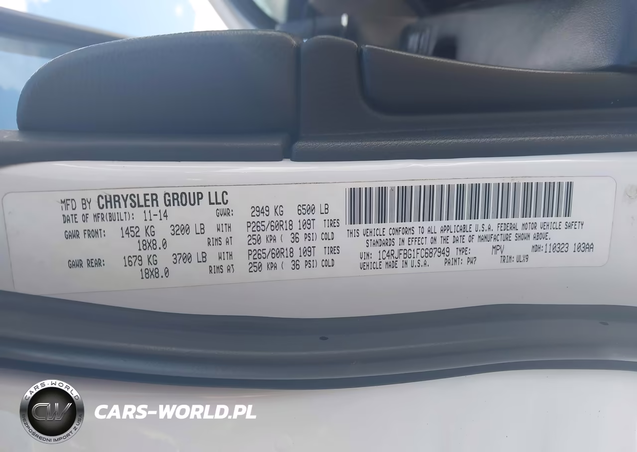 2015 Jeep Grand Cherokee Limited VIN:1C4RJFBG1FC687949 - 9