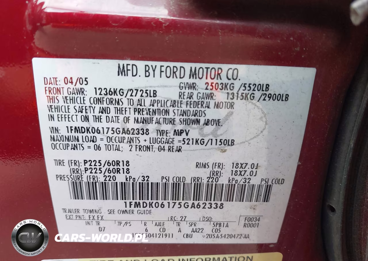 2005 Ford Freestyle Limited VIN:1FMDK06175GA62338 - 9