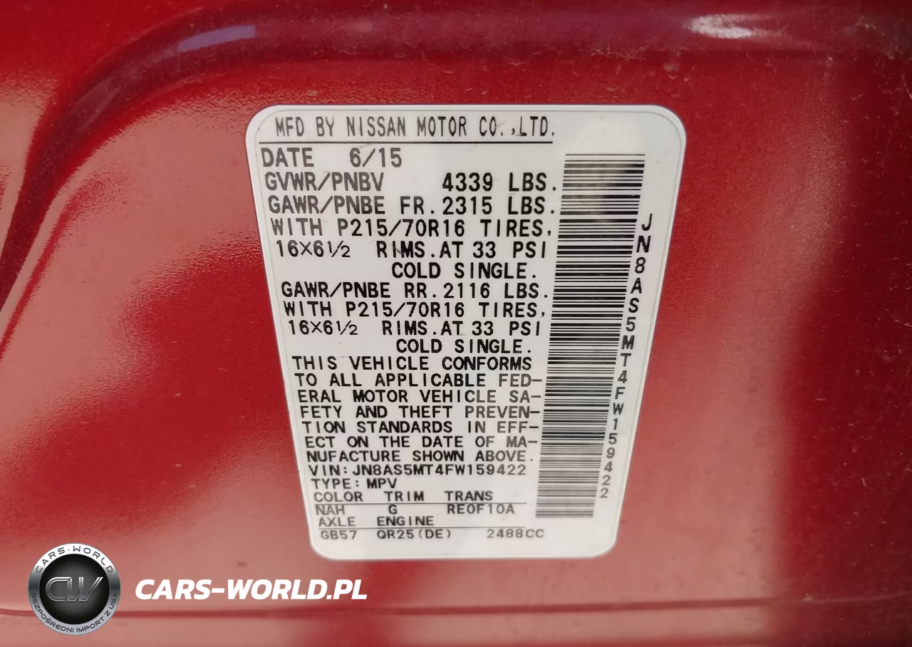 2015 Nissan Rogue Select S VIN:JN8AS5MT4FW159422 - 9