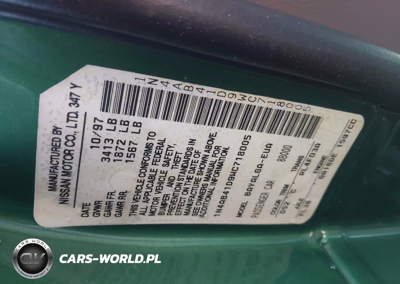 1998 Nissan Sentra Gle-Gxe-Xe VIN:1N4AB41D9WC718005 - 9