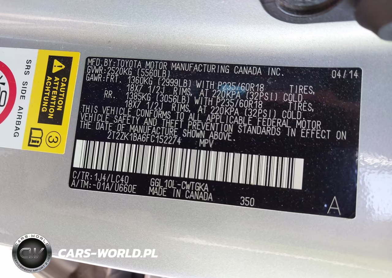 2015 Lexus Rx 350 VIN:2T2ZK1BA6FC152274 - 9
