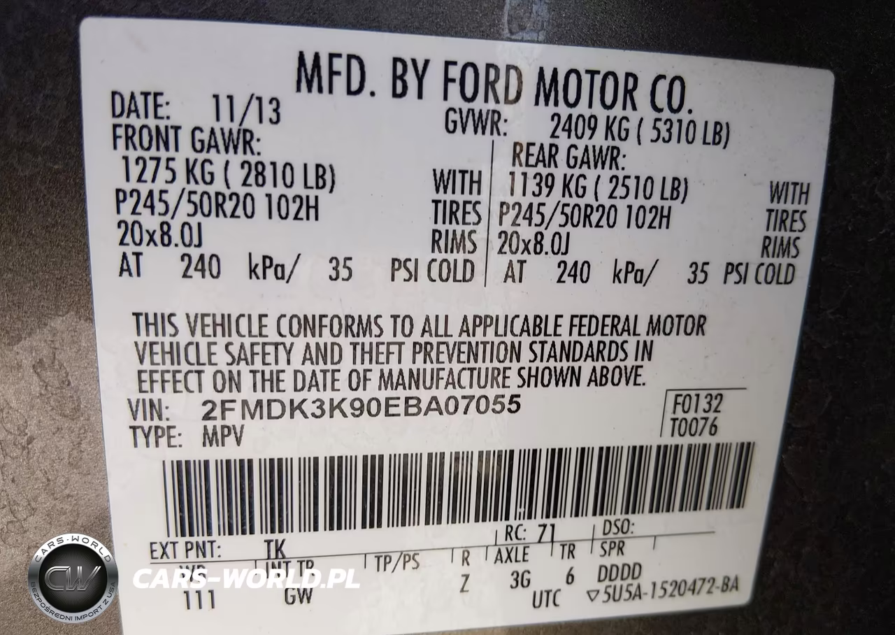 2014 Ford Edge Limited VIN:2FMDK3K90EBA07055 - 9