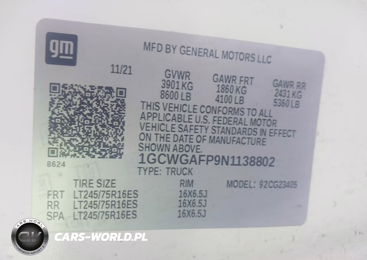 2022 Chevrolet Express Cargo Rwd 2500 Regular Wheelbase Wt VIN:1GCWGAFP9N1138802 - 9