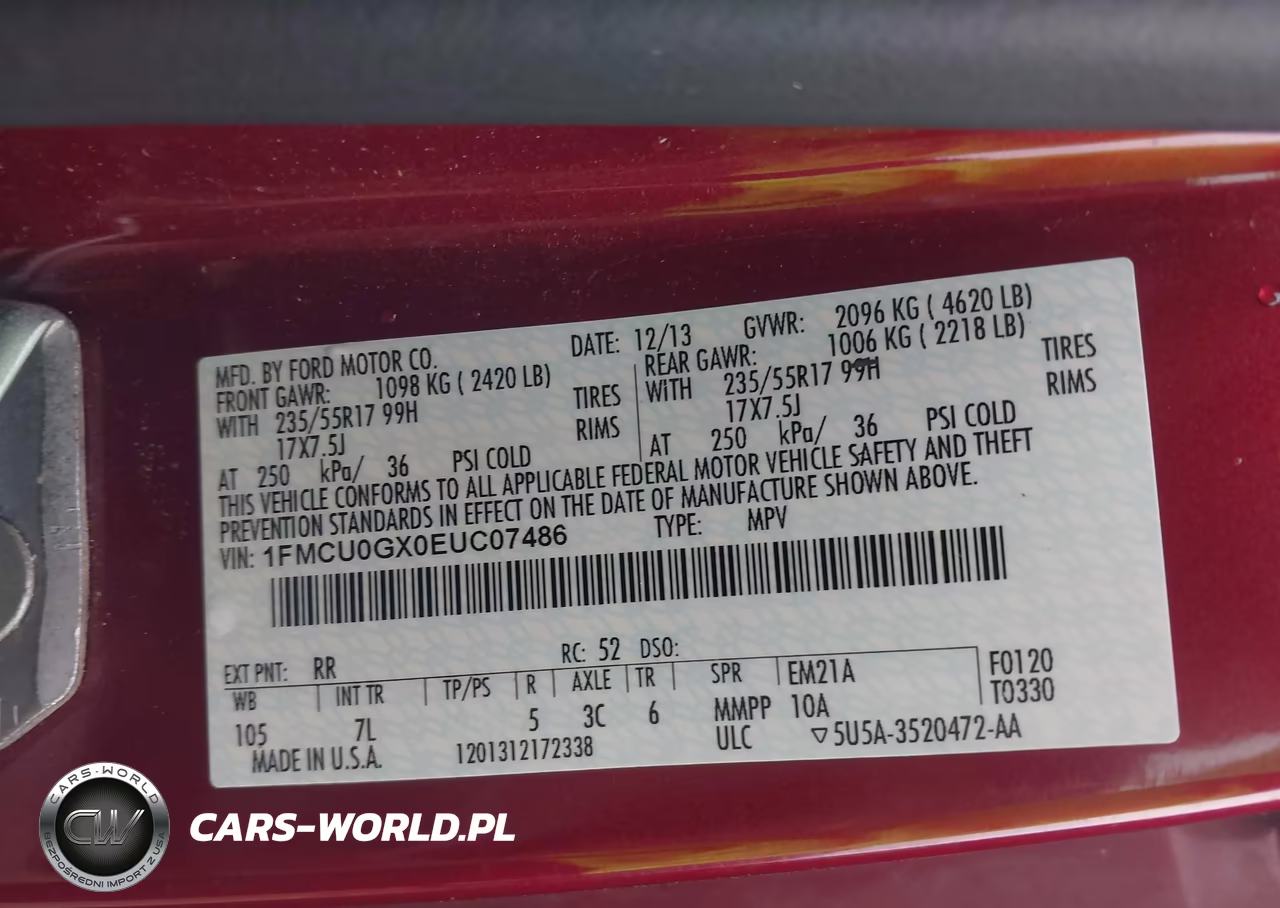 2014 Ford Escape Se VIN:1FMCU0GX0EUC07486 - 9