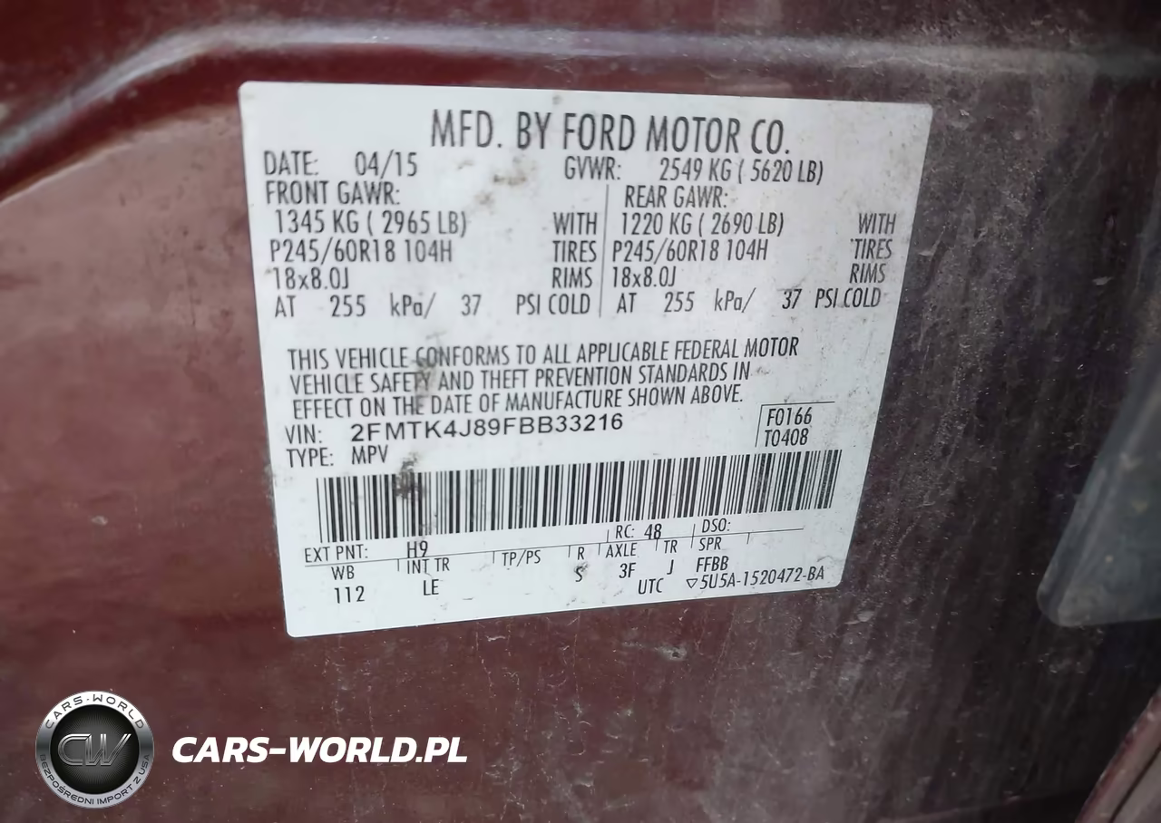 2015 Ford Edge Sel VIN:2FMTK4J89FBB33216 - 9