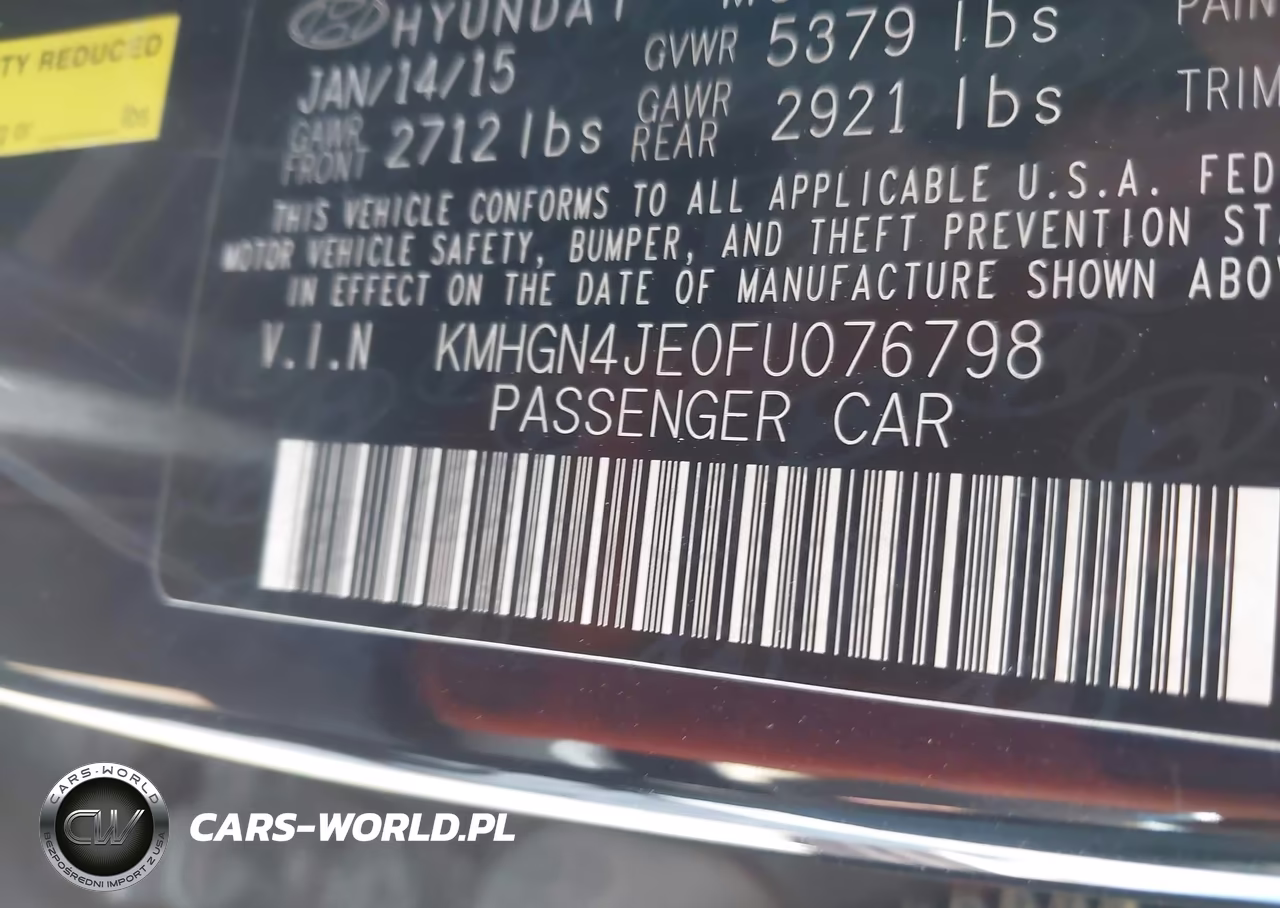 2015 Hyundai Genesis 3.8 VIN:KMHGN4JE0FU076798 - 9