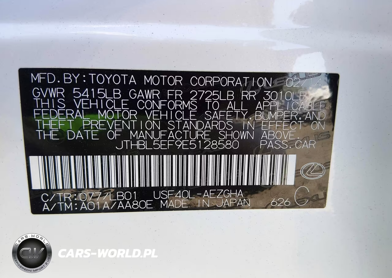 2014 Lexus Ls 460 VIN:JTHBL5EF9E5128580 - 9