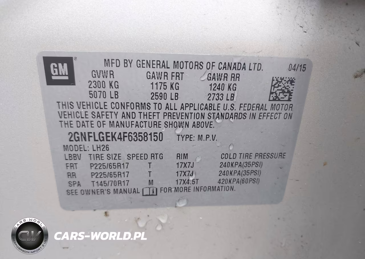 2015 Chevrolet Equinox Lt VIN:2GNFLGEK4F6358150 - 9